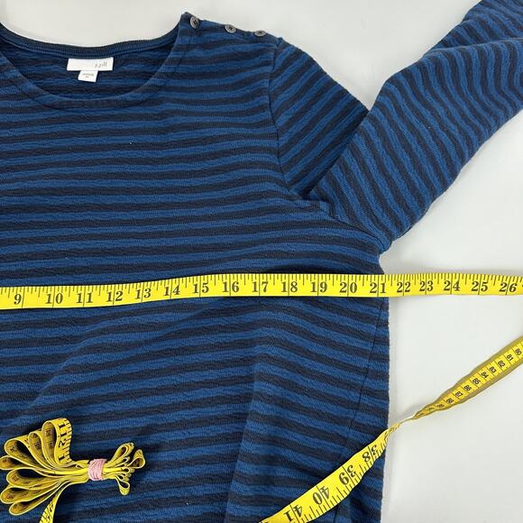 J Jill Sweater Womens XL Blue Striped Knit Boxy Buttons Casual Lagenlook Long - Picture 9 of 11